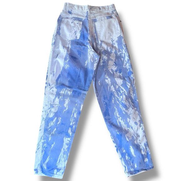 Vintage 1980s Womens Mom Jeans Sz 25" Waist Blue Denim High Rise Tapered Leg - Picture 6 of 10